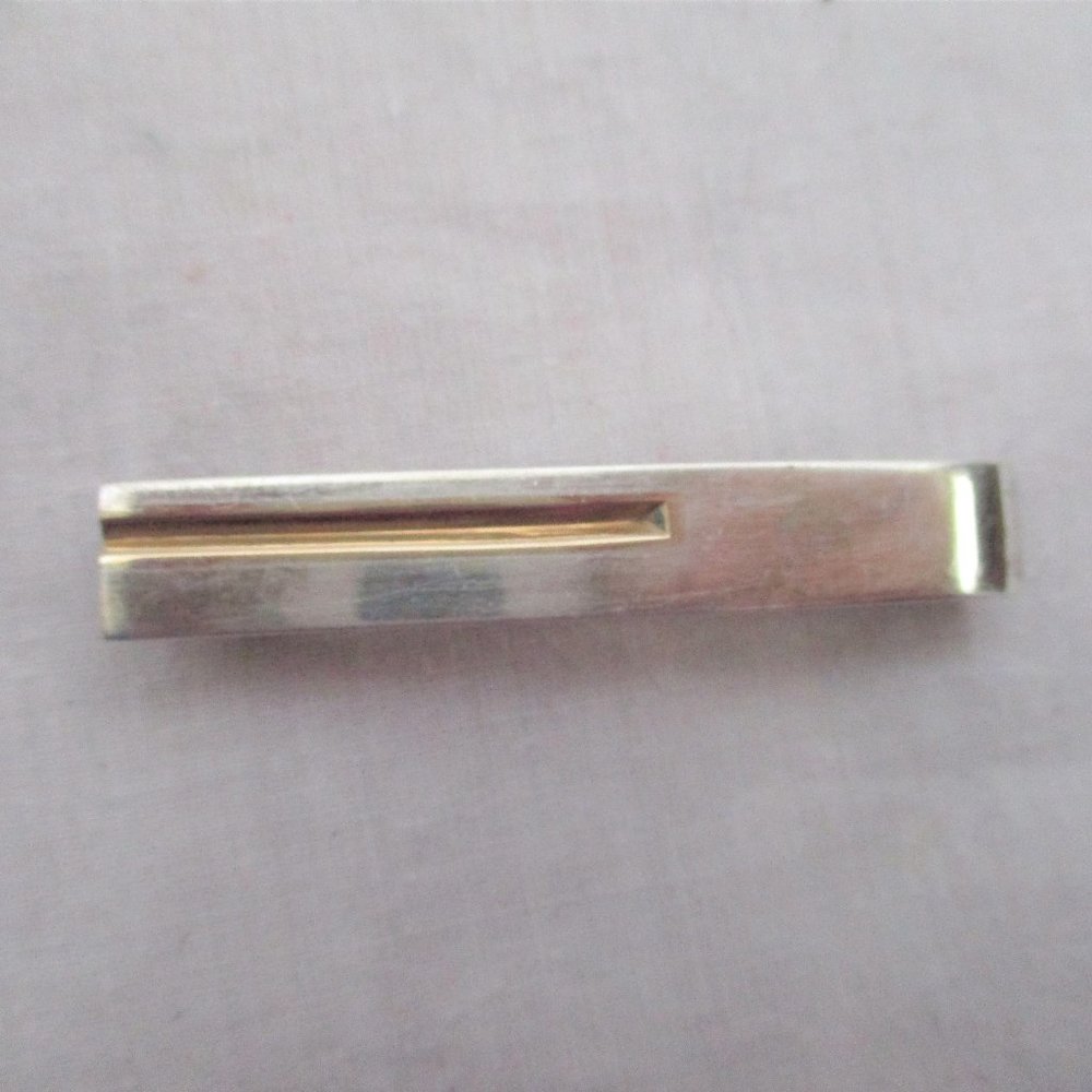 Signed 14K GOLD and 925 STERLING SILVER Heavy TIE MONEY CLIP WOW